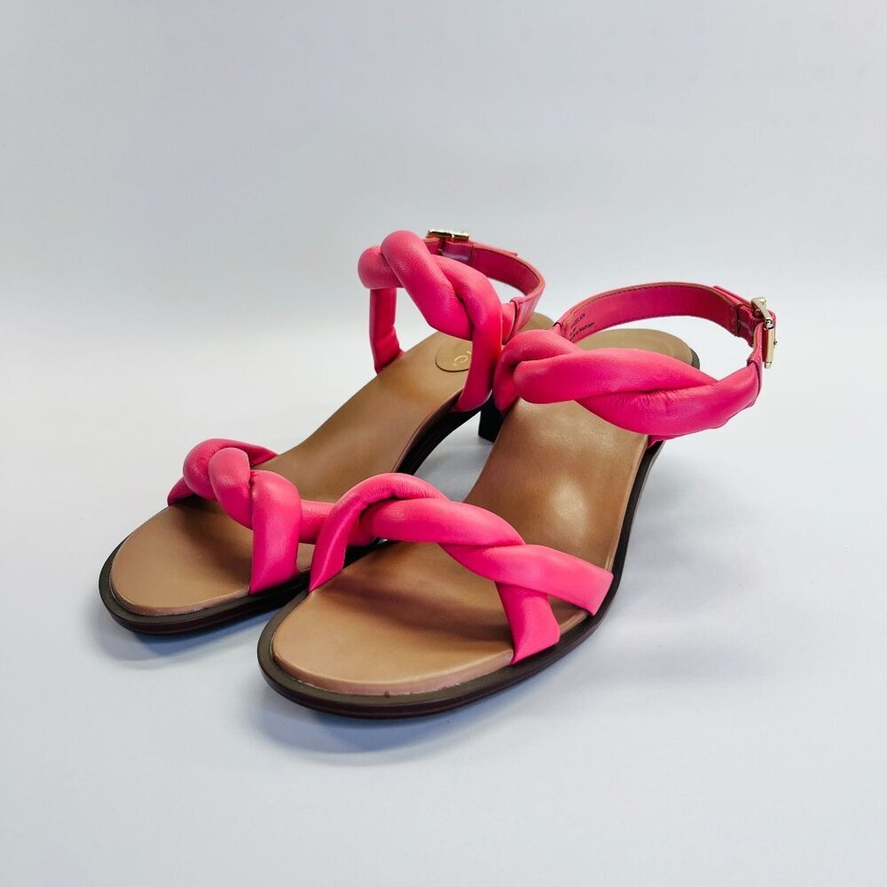 Vionic Hot Pink Braided Strap Low Heel Sandals